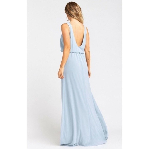 NWT Show Me Your Mumu Kendall Maxi Dress Silver Sage Crisp Size Medium - Picture 4 of 7